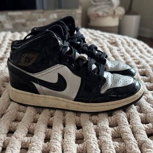 Nike Air Jordan Kids Black and White High-Top Sneakers